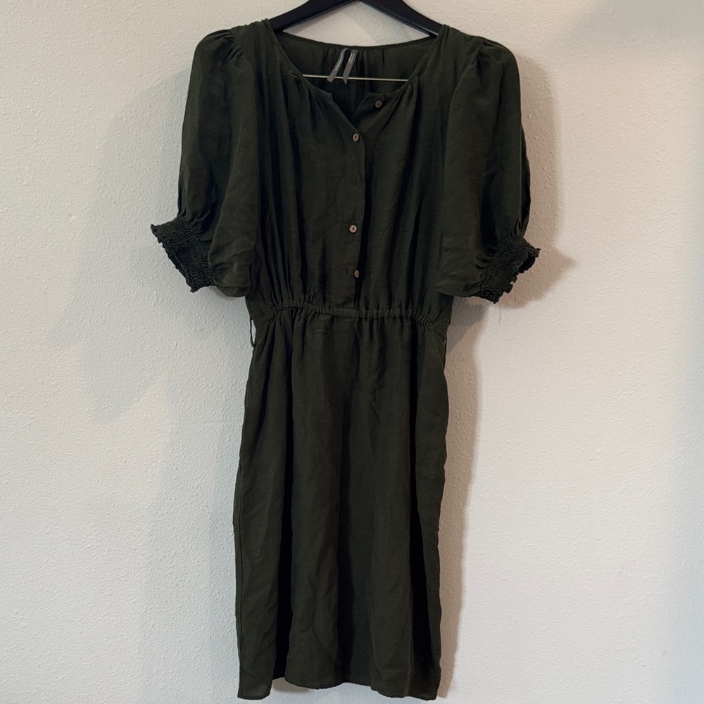 Anthropologie Forest Green Midi Dress